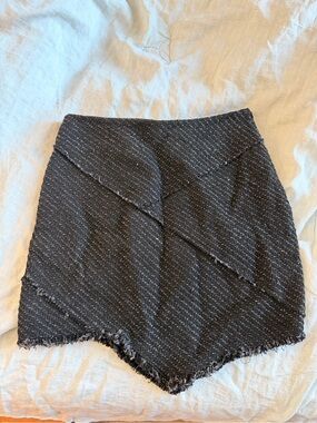Maje Black Tweed Mini Skirt